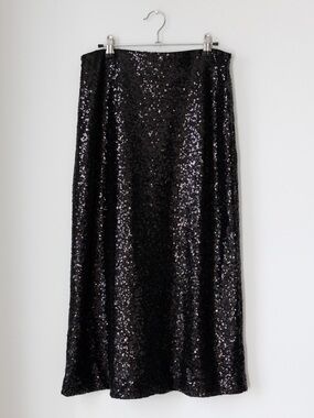Vintage Black Sequin Women's Skirt